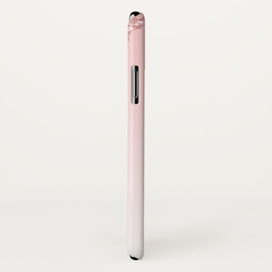 Moderne roze glitterschijven en hoge niveaus Case-Mate iPhone case (Achterkant / rechts)