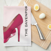 Moderne roze glitterschijven en hoge niveaus theedoek (Quarter Fold)