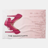 Moderne roze glitterschijven en hoge niveaus theedoek (Horizontaal)