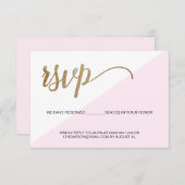 Moderne roze Gold RSVP heeft geen gereserveerde zi (Voorkant / Achterkant)
