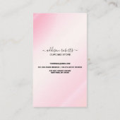 Moderne roze Gold Waterverf Cupcake Care Business Visitekaartje (Achterkant)