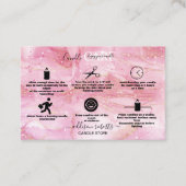 Moderne roze Gold Waterverf Kandle Care Visitekaartje (Voorkant)