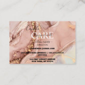 Moderne roze Gold Waterverf Kandle Care Visitekaartje (Achterkant)