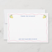 Moderne Roze Golflijn Citroenen Bruidsdiner Bedankkaart (Voorkant)