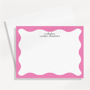 Moderne roze golvende lijst briefkaart