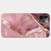 Moderne Roze Goud Agaat Case-Mate iPhone Case (Achterkant (horizontaal))