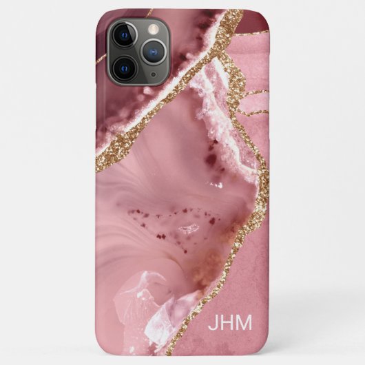 Moderne Roze Goud Agaat Case-Mate iPhone Case (Achterkant)