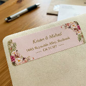 Moderne Roze Goud Glitter Bloem Etiket