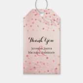 Moderne Roze Goud Modieuze Budget Bruiloft Cadeaulabel (Voorkant)