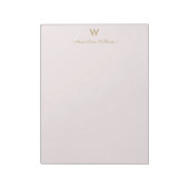 Moderne Roze Goud Schrift Monogram Notitieblok (Gedraaid)