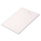 Moderne Roze Goud Schrift Monogram Notitieblok (Schuin)
