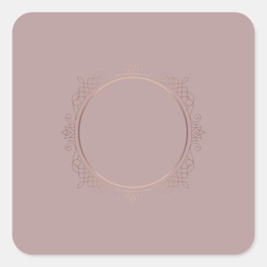 Moderne Roze Gouden Blanco Sjabloon Voeg Tekst Toe Vierkante Sticker (Voorkant)