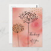 Moderne roze gouden denking van jou briefkaart (Voorkant / Achterkant)