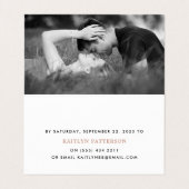 Moderne Roze Gouden Folie Script met Foto RSVP Kaa Visitekaartjes (Binnenkant ongevouwen)