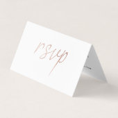 Moderne Roze Gouden Folie Script met Foto RSVP Kaa Visitekaartjes (Voorkant)