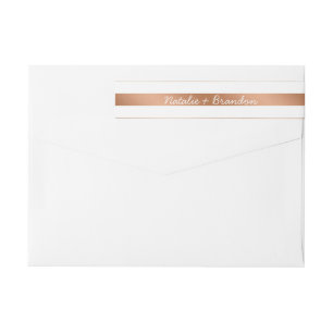 Moderne Roze Gouden Folie Strepen Monogram Huwelij