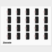 Moderne Roze Gouden Gesplitste Aangepaste Monogram Vierkante Sticker (Vel)