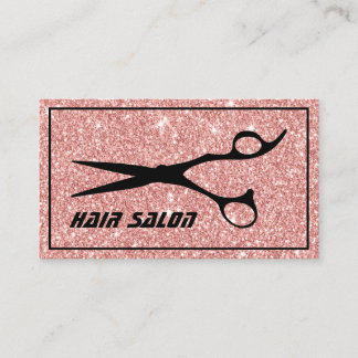 Moderne Roze Gouden Glitter Haarstylist Schoonheid Visitekaartje