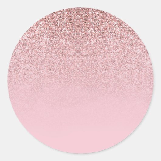 Moderne Roze Gouden Glitter Lege Sjabloon Voeg Tek Ronde Sticker (Voorkant)