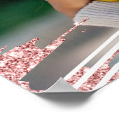 Moderne Roze Gouden Glitters & Foto BBF Beste Vrie Poster (Hoek)