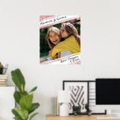 Moderne Roze Gouden Glitters & Foto BBF Beste Vrie Poster (Thuiskantoor)
