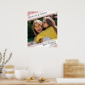 Moderne Roze Gouden Glitters & Foto BBF Beste Vrie Poster (Keuken)