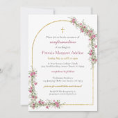 Moderne roze gouden kruis & boog bevestiging kaart (Voorkant)