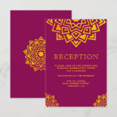 Moderne Roze Gouden Mandala Indische Ontvangst Kaart (Voorkant / Achterkant)