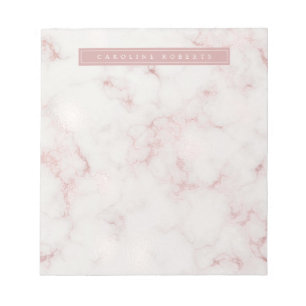 Moderne Roze Gouden Marmer Notitieblok