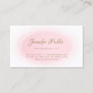 Moderne Roze Gouden Minimalistische Elegante Sjabl Visitekaartje