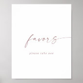Moderne roze gouden script huwelijksgunsten bord poster (Voorkant)