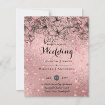 Moderne Roze Gouden Trendy Budget Bruiloft