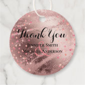 Moderne Roze Gouden Trendy Budget Bruiloft Bedankjes Labels (Voorkant)