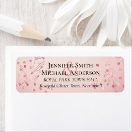 Moderne Roze Gouden Trendy Budget Bruiloft Etiket