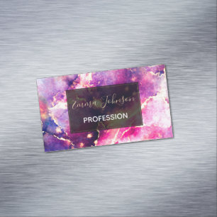Moderne roze gouden vloeibare kunst Abstract Magnetisch Visitekaartje