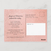 Moderne roze goudkleurige kiezelsteen Verander de Briefkaart (Achterkant)