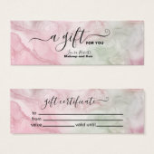 Moderne roze goudWaterverf Cadeaubon Mini Visitekaartjes (Voorkant /achterkant)