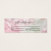 Moderne roze goudWaterverf Cadeaubon Mini Visitekaartjes (Achterkant)