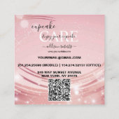 Moderne roze goudWaterverf Cupcake Care Square Bu Vierkante Visitekaartje (Achterkant)