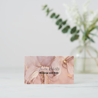 Moderne roze goudWaterverf Visitekaartje