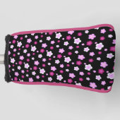 Moderne roze gradiënt bloem patroon naam golfheadcover (Voorkant)