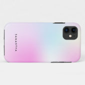Moderne Roze Gradiënt Monogram Naam Case-Mate iPhone Case (Achterkant (horizontaal))