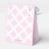 Moderne roze grijze witte bedankje bruidsdouche bedankdoosjes (Achterkant)