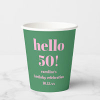 Moderne Roze Groene 50ste Verjaardag Custom