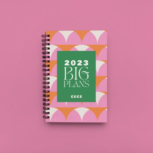 Moderne roze groene geometrische grote plannenplan planner