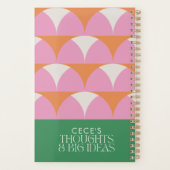 Moderne roze groene geometrische ideeën planner (Achterkant)