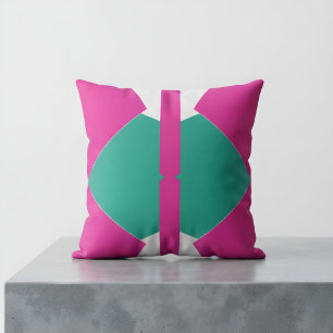 Moderne Roze Groene Memphis Kleurblok Decoratie Kussen