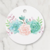 Moderne Roze & Groene Succulenten Dank u Bedankjes Labels (Achterkant)
