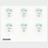 Moderne Roze & Groene Succulenten Dank u Ronde Sticker (Vel)