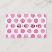 Moderne roze grote trendy stippen patroon bakkerij visitekaartje (Voorkant)
